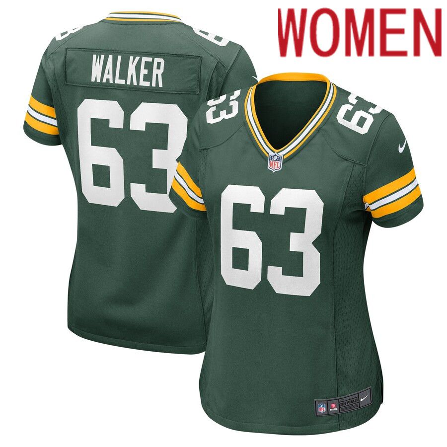Women Green Bay Packers #63 Rasheed Walker Nike Green Player Game NFL Jersey->women nfl jersey->Women Jersey